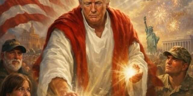 Gambar AI Trump bergaya Yesus yang kontroversial